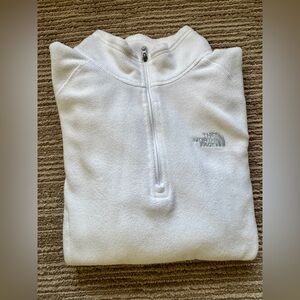 The North Face white Quarter-Zip fleece, size S